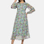 IS.U Floral Multicolor Cut Out Midaxi Dress