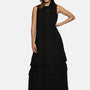 IS.U Black Tiered Sleeveless Dress