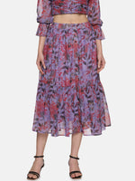 Load image into Gallery viewer, IS.U Floral Lavender Button Down Skirt
