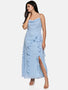 IS.U Powder Blue Cowl Neck Maxi Dress