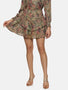 IS.U Floral Brown Ruffle Mini Skirt