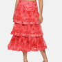 IS.U Floral Coral Tiered Skirt