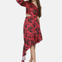 IS.U Floral Red One Shoulder Assymetrical Dress
