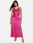 IS.U  Pink Front Slit Maxi Dress