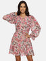 IS.U Multicolor Ruffled Swing Dress