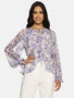 IS.U Blue Ruffled Boho Top