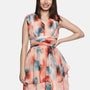 IS.U Floral Peach Tiered Dress