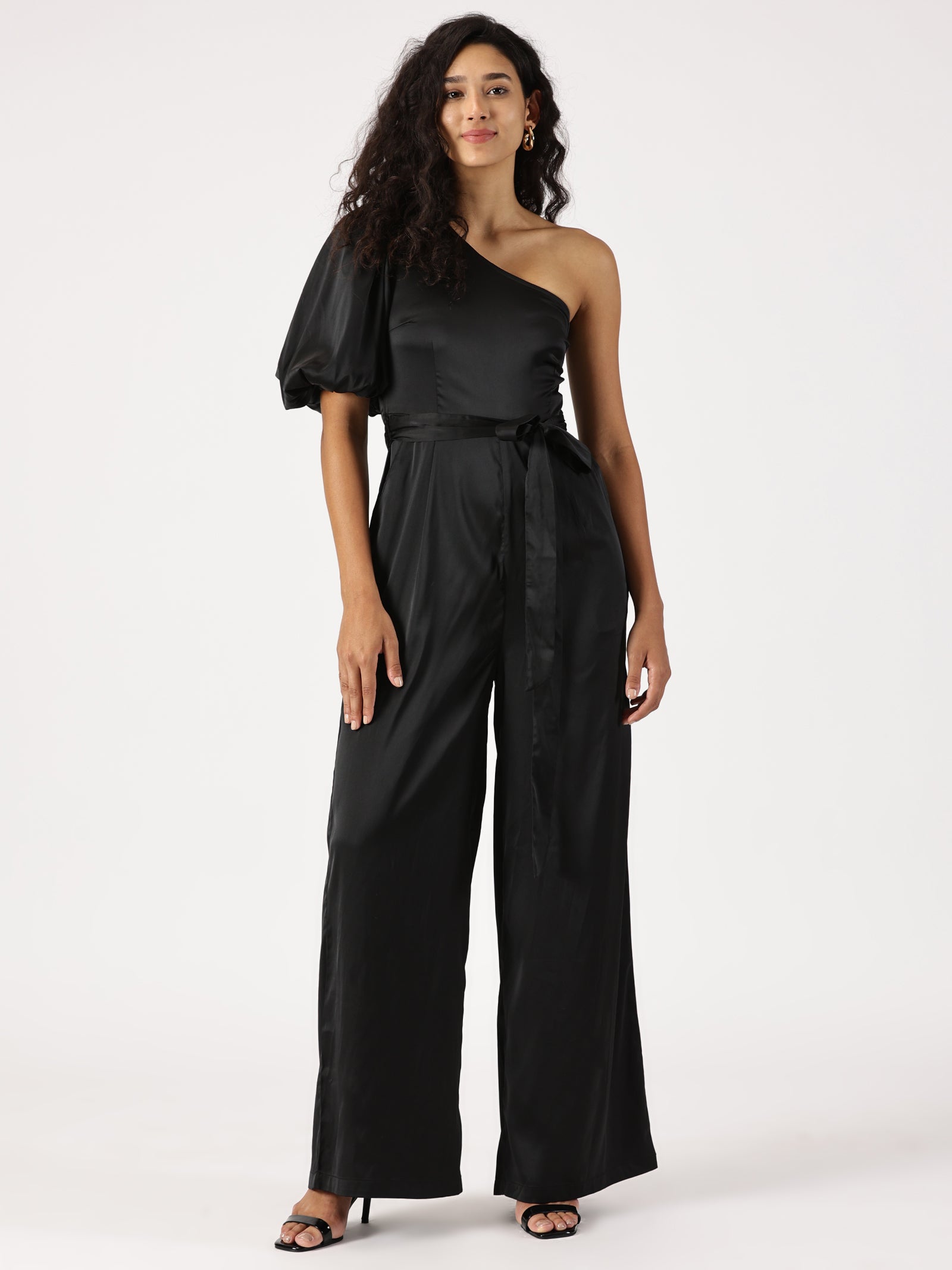 IS.U Black One Shoulder Jumpsuit