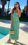IS.U Floral Green Cowl Neck Slip Dress