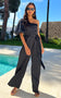 IS.U Black One Shoulder Jumpsuit