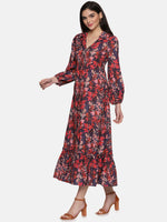 Load image into Gallery viewer, IS.U Floral Blue Button Down Maxi Dress