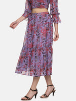 Load image into Gallery viewer, IS.U Floral Lavender Button Down Skirt