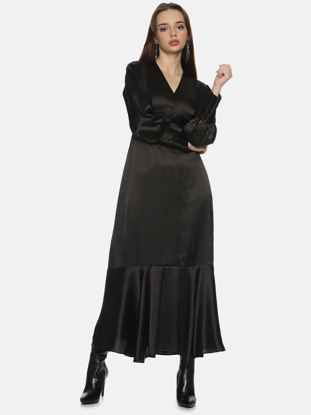 IS.U Black Vintage Maxi Dress