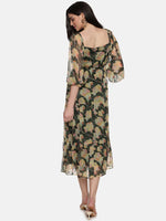 Load image into Gallery viewer, IS.U Floral Green Front Tie Knot Midaxi Dress
