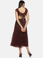 Load image into Gallery viewer, IS.U Paisley Print Black Back Tie- Knot Midaxi Dress