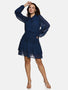 IS.U Blue Tie- Knot Smocked Dress