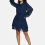 IS.U Blue Tie- Knot Smocked Dress