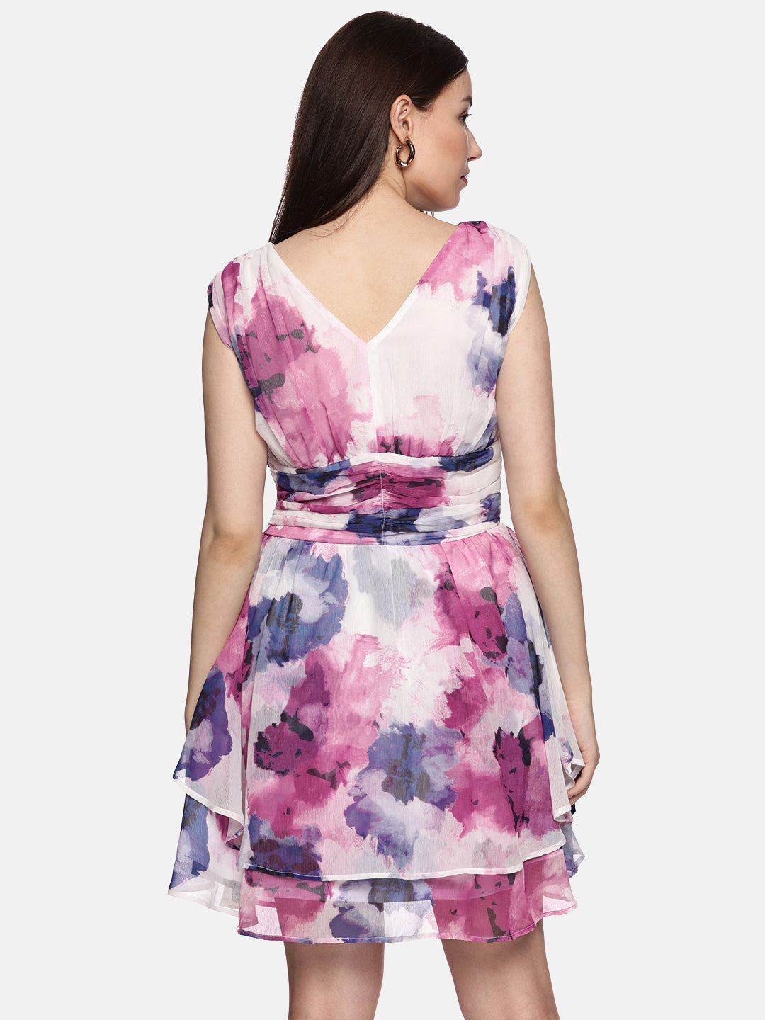 IS.U Floral Multicolor Tiered Dress