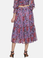 Load image into Gallery viewer, IS.U Floral Lavender Button Down Skirt
