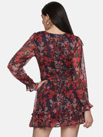 Load image into Gallery viewer, IS.U Floral Multicolor Ruffle Mini Dress