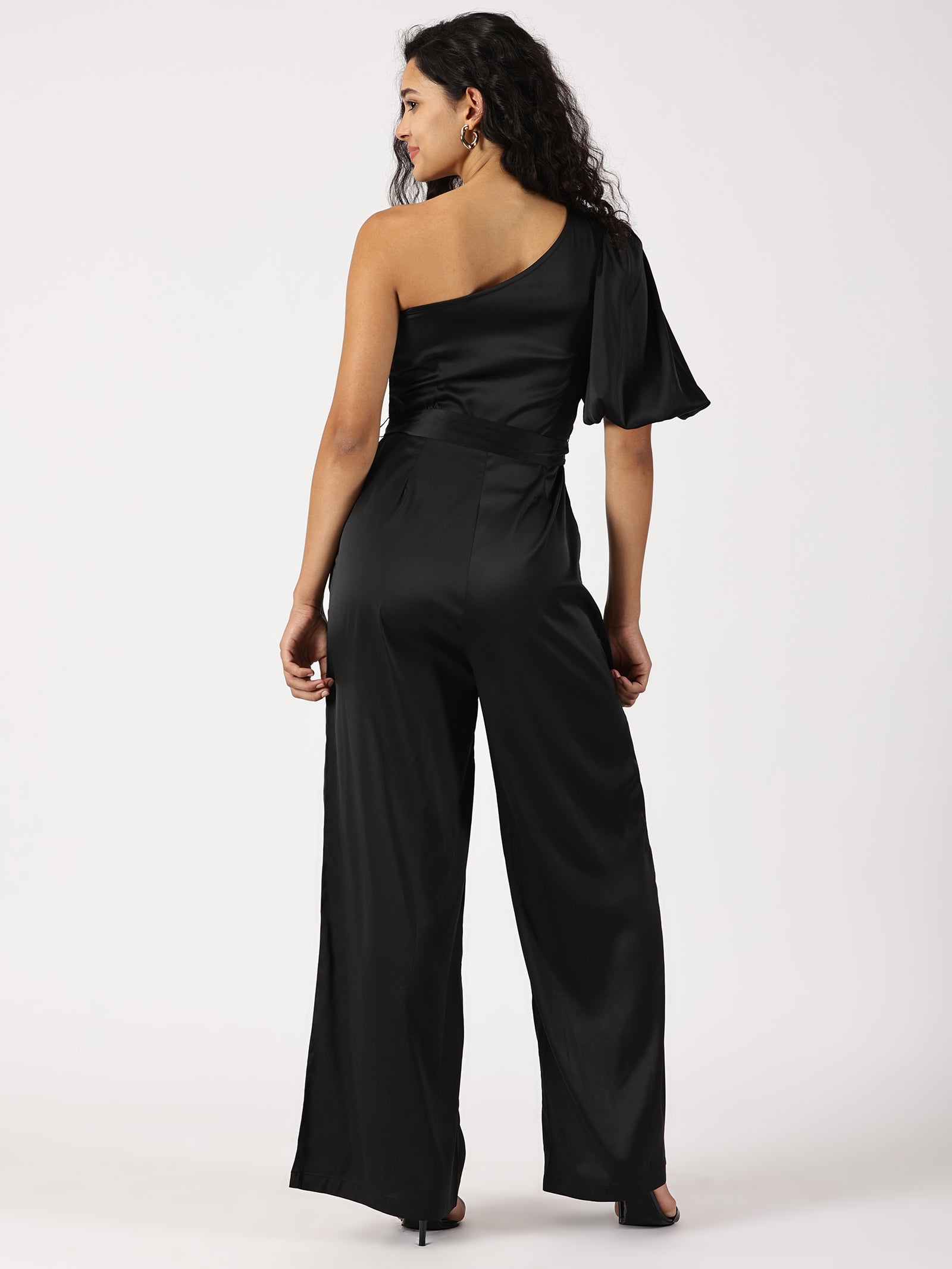 IS.U Black One Shoulder Jumpsuit