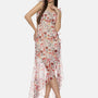 IS.U Floral Off-white High Low Dress