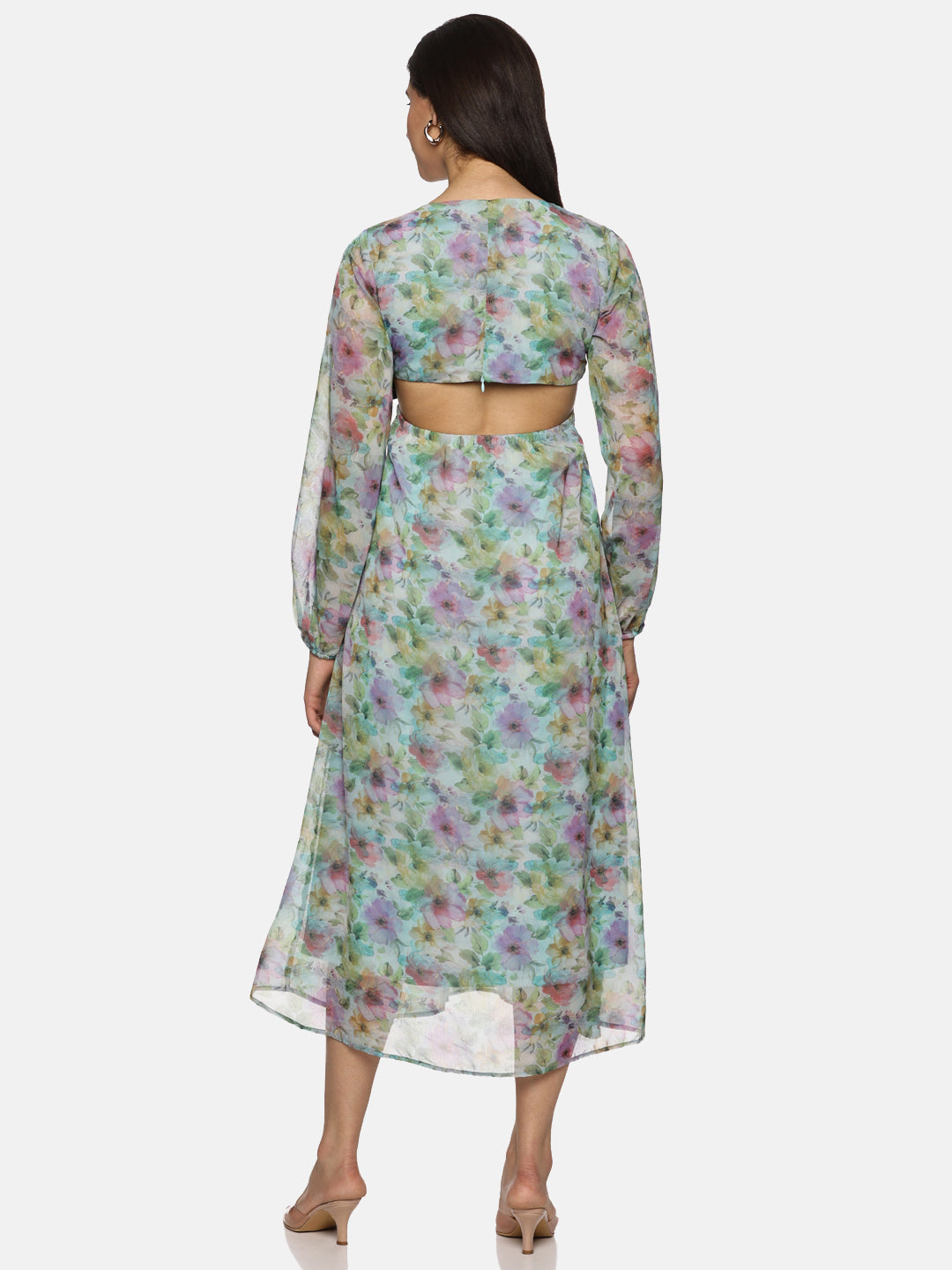 Buy Multicolor Printed Midaxi Dress For Women