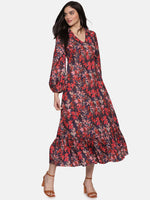 Load image into Gallery viewer, IS.U Floral Blue Button Down Maxi Dress
