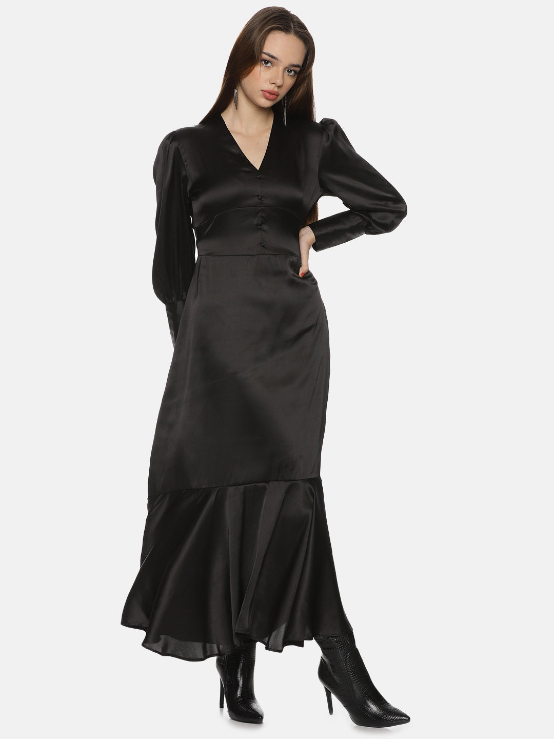 IS.U Black Vintage Maxi Dress
