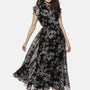 IS.U Floral Black Frilled Dress