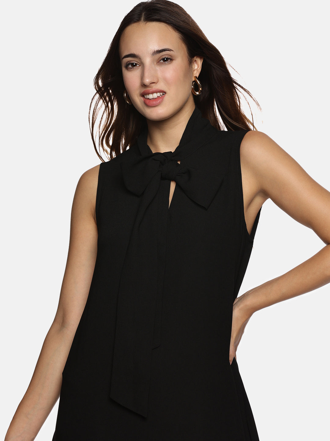 IS.U Black Tiered Sleeveless Dress