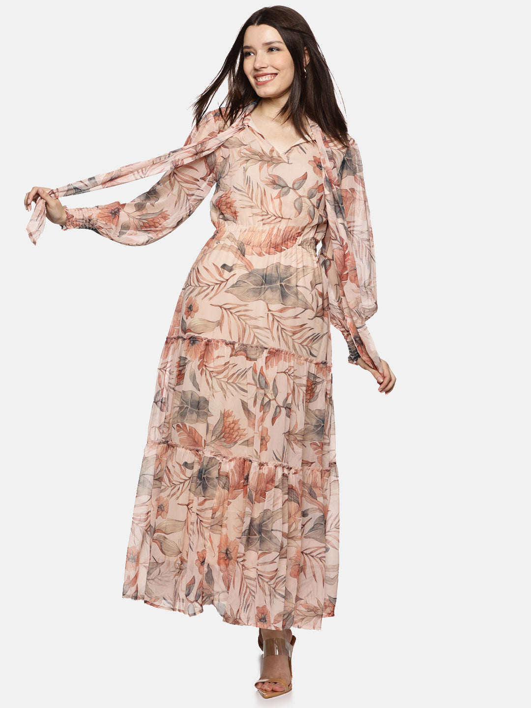 IS.U Floral Multicolor  Necktie Dress