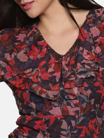Load image into Gallery viewer, IS.U Floral Multicolor Ruffle Mini Dress
