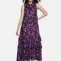 IS.U Floral Purple Tiered Sleeveless Dress