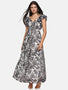 IS.U Floral Black Back Cut Out Maxi Dress