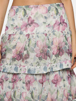 Load image into Gallery viewer, IS.U Floral Multicolor Tiered Skirt