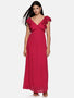 IS.U Magenta Back Cut Out Maxi Dress