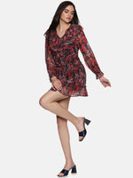 Load image into Gallery viewer, IS.U Floral Multicolor Ruffle Mini Dress