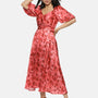 IS.U Floral Red Wrap Midaxi Dress