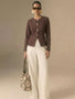 IS.U Taupe Button-Front Jacket Top