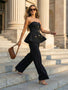 IS.U Black Strapless Buttoned Waistcoat Coord Set