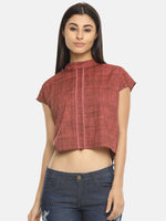 Load image into Gallery viewer, IS.U Brown High Neck Top
