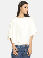 Load image into Gallery viewer, IS.U White Round Neck Shirt