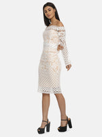Load image into Gallery viewer, IS.U White Off-Shoulder Dress