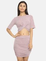 Load image into Gallery viewer, IS.U Pink Knitted Top with Skirt Co-Ord