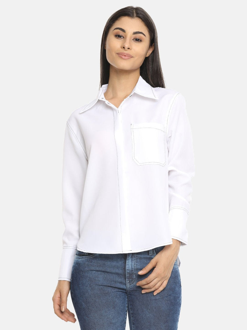IS.U White Full Sleeve Shirt