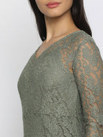 Load image into Gallery viewer, IS.U Olive Lace Dress