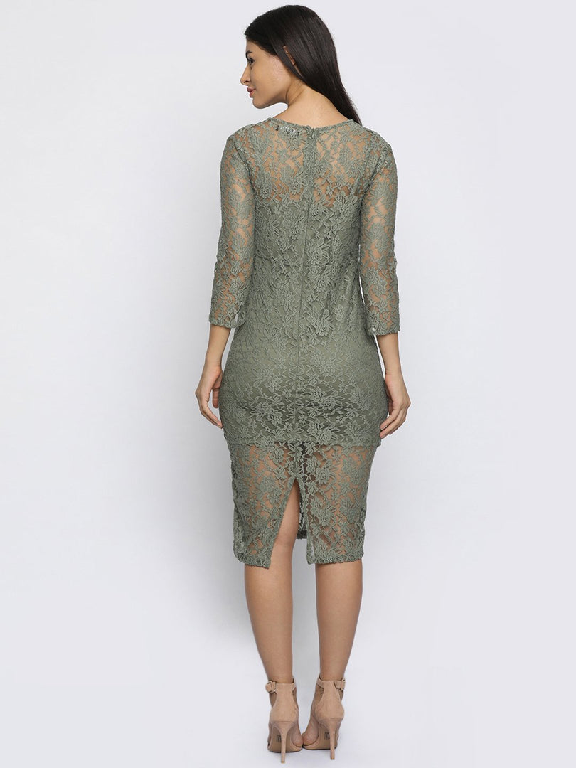 IS.U Olive Lace Dress