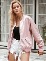 Load image into Gallery viewer, Rihana Satin Lace-up Bomber