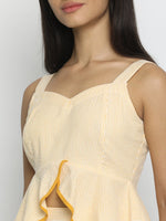 Load image into Gallery viewer, IS.U Yellow Ruffle Crop Top